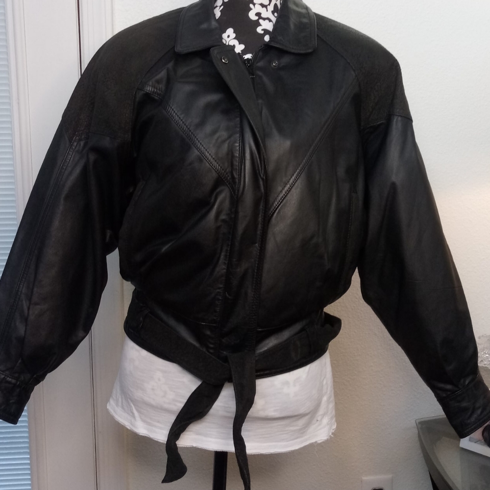 Ladies Black Berman's Leather Jacket